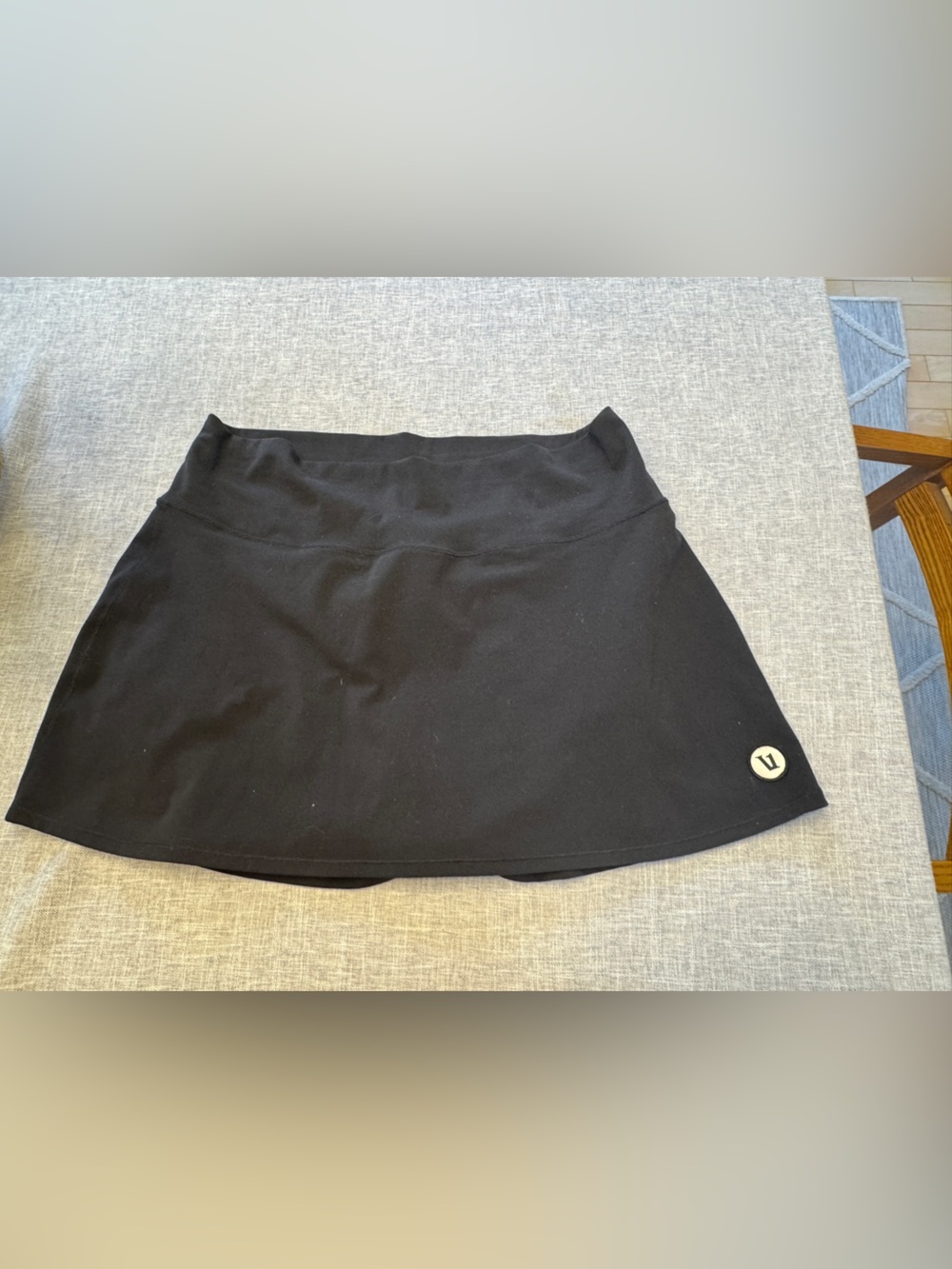 Vuori Black Athletic Skort with Logo Accent